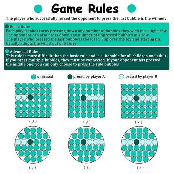 New 2 Packs Push Pop It Fidget Sensory Toys​ - Picture 6 of 6